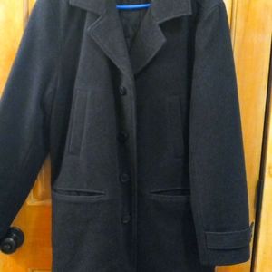 Black wool men's dress coat